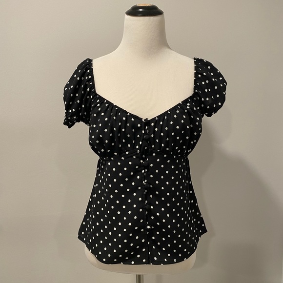 Black Polka Dot Blouse - Picture 1 of 3